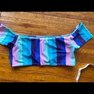 Swimsuit Off shoulder swim top, multicolor